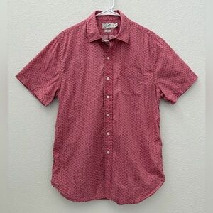 Grayers 100% Cotton Mens Short Sleeve Button Down Pink Foliage Pattern Sz Medium